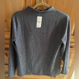 NWT women’s sz large Dark blue & silver top Ann Taylor